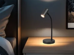 Flexible LED Schreibtischlampe Schwarz, Höhe 28cm