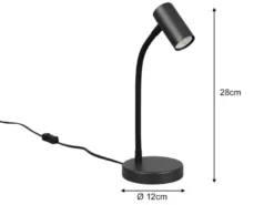 Flexible LED Schreibtischlampe Schwarz, Höhe 28cm
