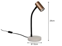 Flexible LED Schreibtischlampe Coffee / Grau, Höhe 28cm