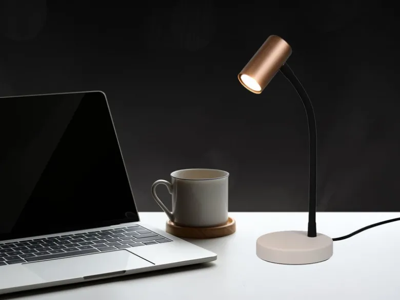Flexible LED Schreibtischlampe Coffee / Grau, Höhe 28cm