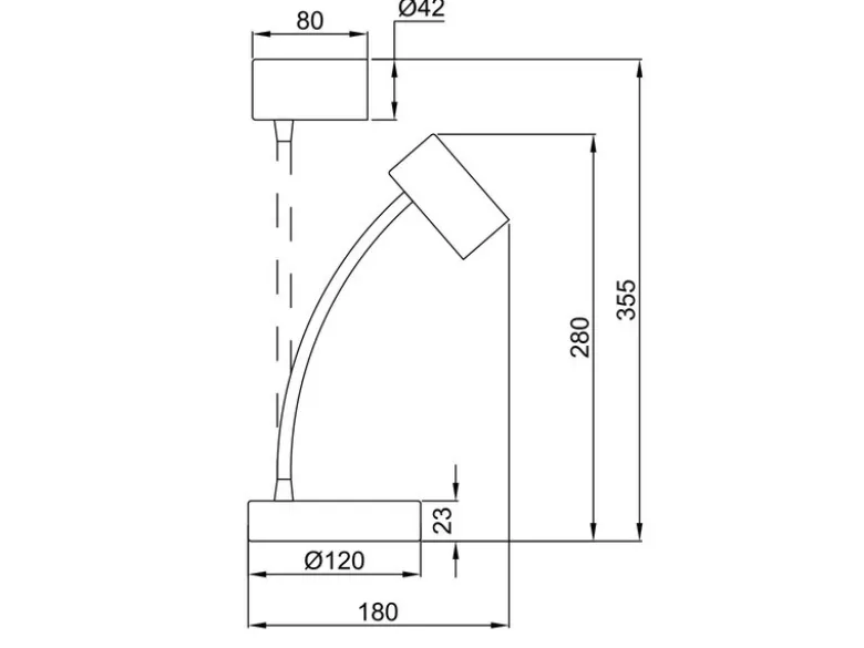 Flexible LED Schreibtischlampe Weiß, Höhe 28cm