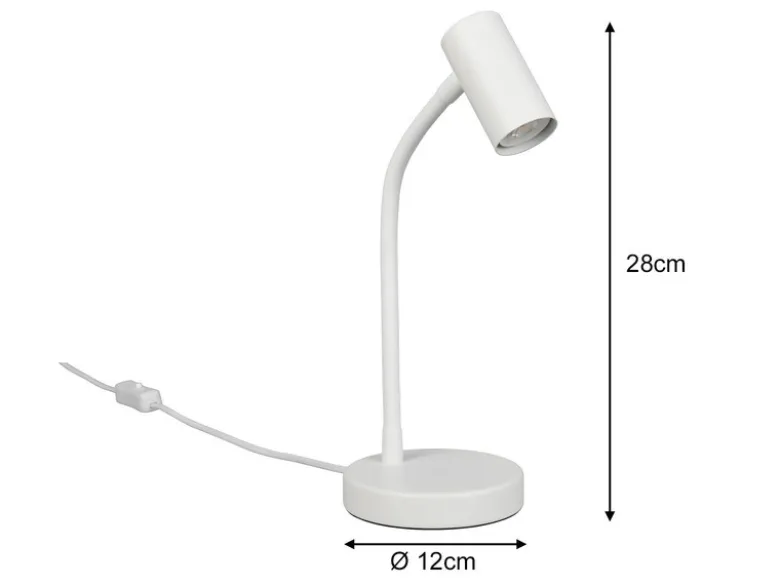 Flexible LED Schreibtischlampe Weiß, Höhe 28cm