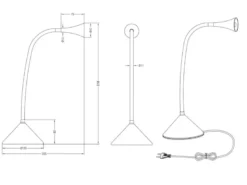 Flexible LED Schreibtischleuchten 2er SET in Silber auch Wandmontage möglich