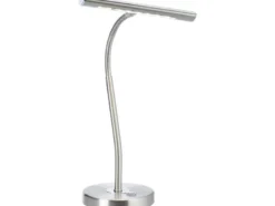 Flexible LED Schreibtischleuchte CURTIS Silber matt, 4-Stufen Dimmer