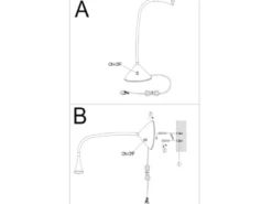 Flexible LED Schreibtischleuchten 2er SET in Weiß, auch Wandmontage möglich