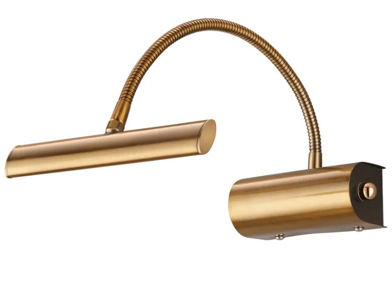 Flexible LED Wandleuchte / Bilderleuchte CURTIS Altmessing, Drehdimmer