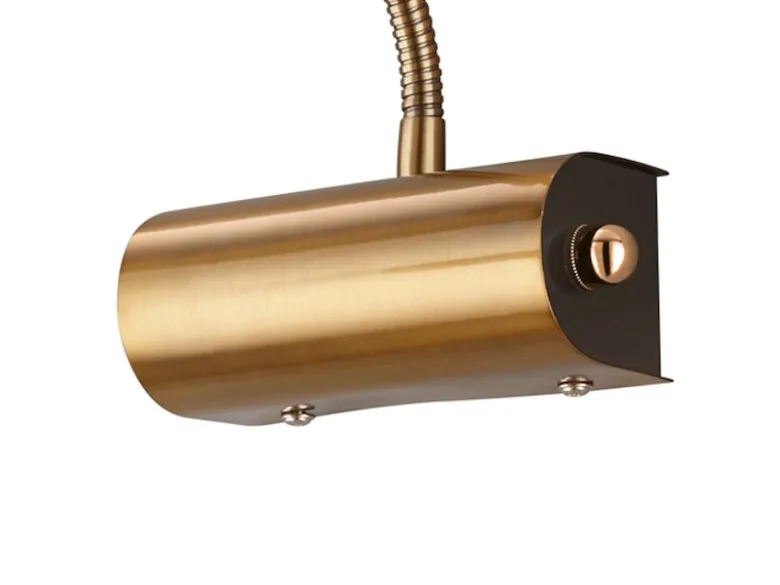Flexible LED Wandleuchte / Bilderleuchte CURTIS Altmessing, Drehdimmer