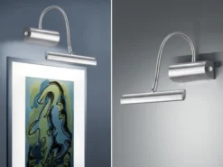 Flexible LED Wandleuchte / Bilderleuchte CURTIS Silber matt, Drehdimmer