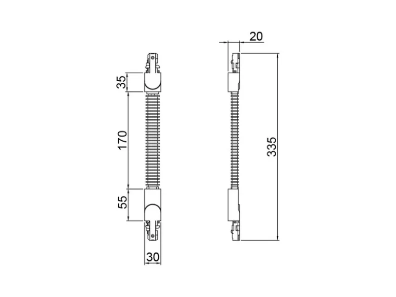 Flex-Verbinder Weiß für 2-Phasen Schienensystem DUOline
