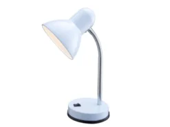 Funktionale Schreibtischlampe / Tischleuchte BASIC in Weiß, Flexrohr