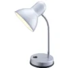 Funktionale Schreibtischlampe / Tischleuchte BASIC in Silber, Flexrohr