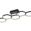Futuristische Ring LED Deckenleuchte VIGO Anthrazit dimmbar, Länge 90cm