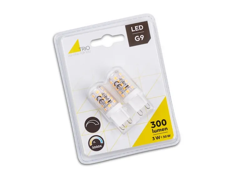 G9 LED 2Stk. Stiftsockel - 3 Watt, 300 Lumen, warmweiß - extern dimmbar