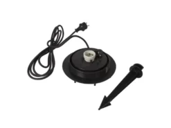 Garten Kugelleuchte aus Kunststoff Weiß mit Erdspieß & 3m Kabel, IP65 - Ø38cm