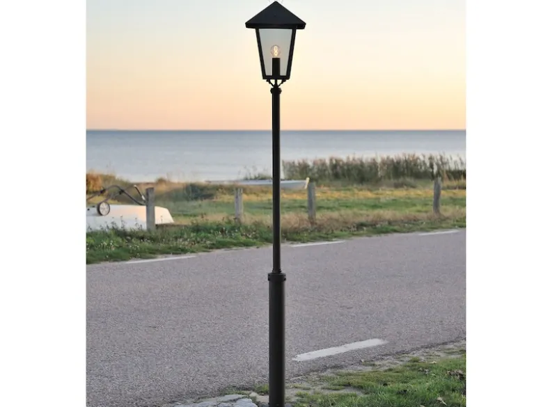 Gartenlaterne / Standleuchte BENU, E27, Aluminium schwarz, Höhe 254 cm