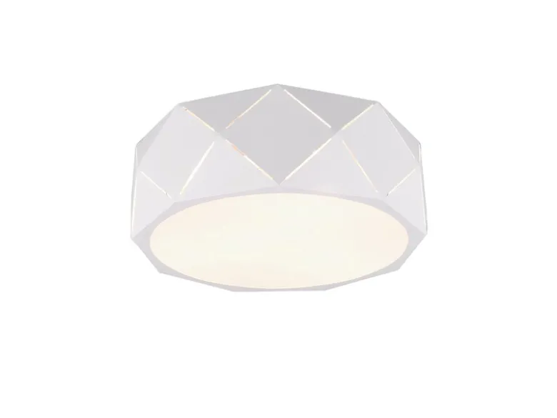 Geometrische LED Deckenleuchte mit Lasercut Muster Weiß, Ø 40cm