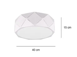 Geometrische LED Deckenleuchte mit Lasercut Muster Weiß, Ø 40cm