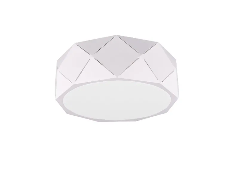 Geometrische LED Deckenleuchte mit Lasercut Muster Weiß, Ø 40cm