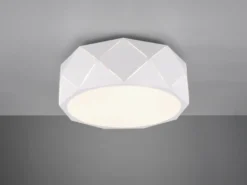 Geometrische LED Deckenleuchte mit Lasercut Muster Weiß, Ø 40cm