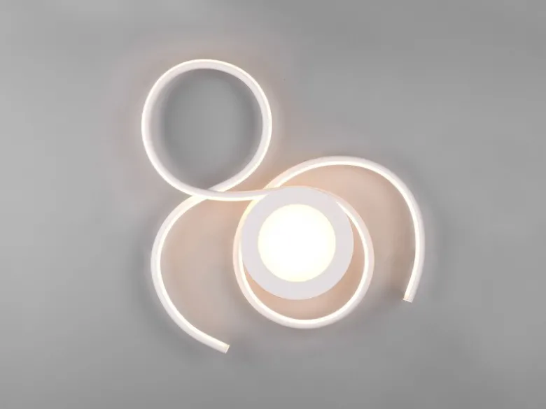 Geschwungene LED Deckenleuchte JIVE mit Fernbedienung Weiß, Breite 50cm