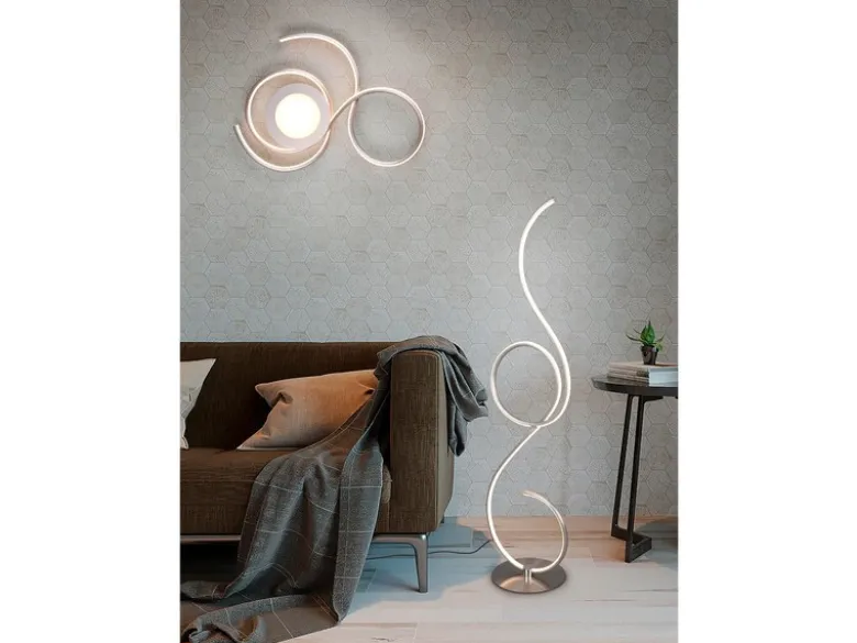 Geschwungene LED Deckenleuchte JIVE mit Fernbedienung Weiß, Breite 50cm