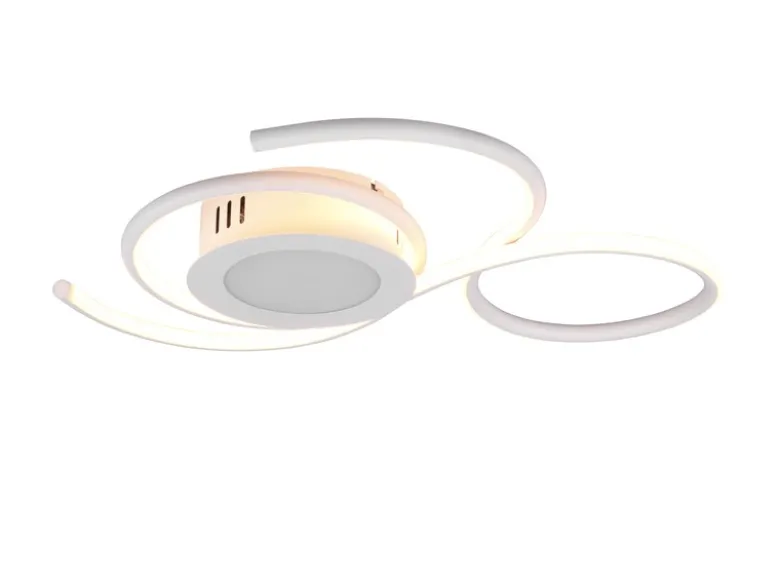 Geschwungene LED Deckenleuchte JIVE mit Fernbedienung Weiß, Breite 50cm