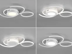 Geschwungene LED Deckenleuchte JIVE mit Fernbedienung Weiß, Breite 50cm