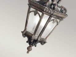 Große antike Hängelaterne TOURNAI Aluminium Bronzefarbig, Ø 30,5cm