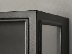 Große Außenwandlaterne CARPI Stahl Schwarz mit Klarglas, Höhe 40cm