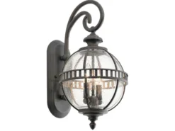 Große Außenwandleuchte HALLERON im Jugendstil, Anthrazit Höhe 49cm