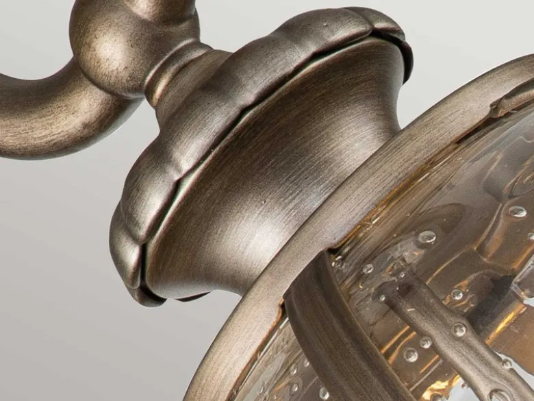 Große Außenwandleuchte HALLERON im Jugendstil, Bronze Höhe 58cm