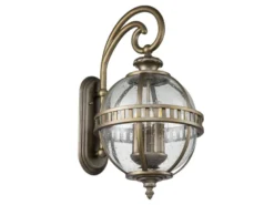 Große Außenwandleuchte HALLERON im Jugendstil, Bronze Höhe 58cm