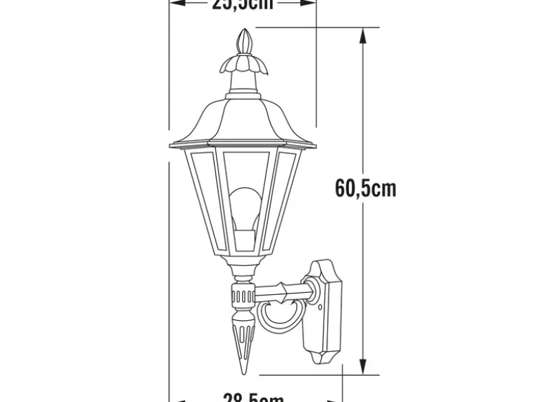 Große Außenwandleuchte PALLAS Laterne stehend, Alu Weiß, Höhe 61cm