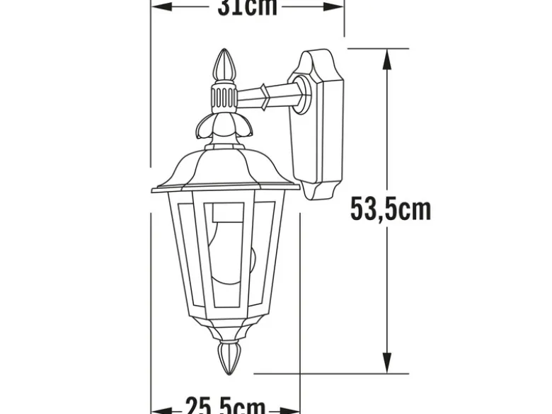 Große Außenwandleuchte PALLAS Laterne hängend, Alu Weiß, Höhe 54cm