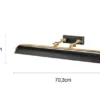 Große Bilderleuchte WINCHFIELD verstellbar, Schwarz-Altmessing, Breite 70cm