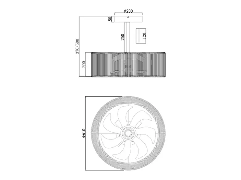 Große Boho LED Deckenleuchte Natur mit Ventilator & Fernbedienung Ø 61cm