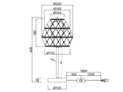 Große Boho LED Tischleuchte Lampenschirm geflochten aus Hanfseil, Höhe 42cm