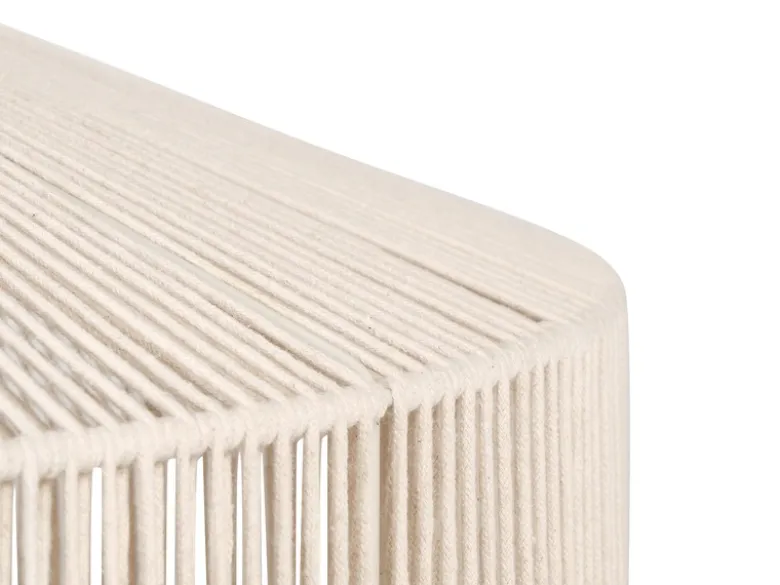 Große Boho Pendelleuchte SVEA Lampenschirm aus Baumwolle Beige, Ø 61cm