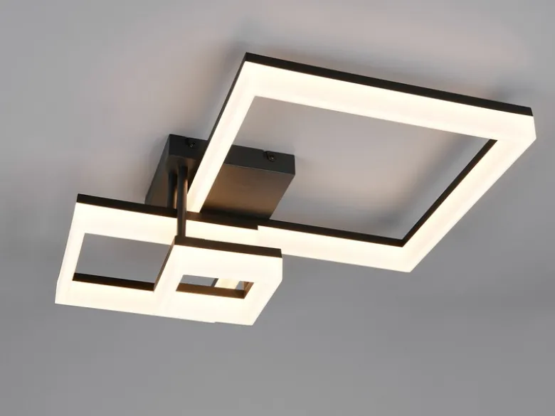 Große Deckenleuchte CAMINO Schwarz mit 3 LED Leuchteinheiten, Breite 65cm