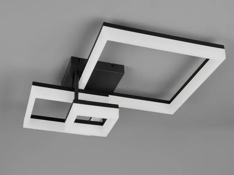 Große Deckenleuchte CAMINO Schwarz mit 3 LED Leuchteinheiten, Breite 65cm