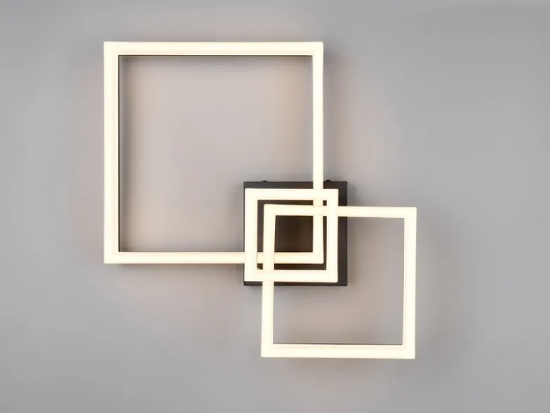 Große Deckenleuchte CAMINO Schwarz mit 3 LED Leuchteinheiten, Breite 65cm