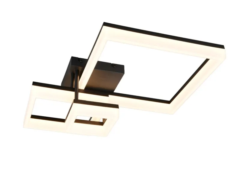 Große Deckenleuchte CAMINO Schwarz mit 3 LED Leuchteinheiten, Breite 65cm