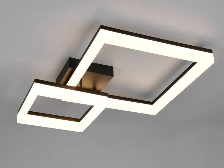 Große Deckenleuchte CAMINO Schwarz mit 2 LED Leuchteinheiten, Breite 62cm