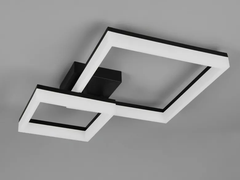 Große Deckenleuchte CAMINO Schwarz mit 2 LED Leuchteinheiten, Breite 62cm