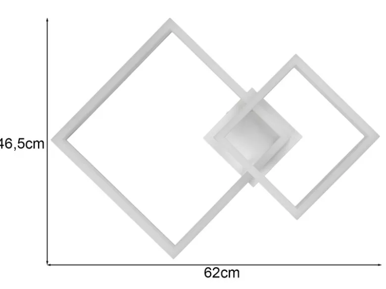 Große Deckenleuchte CAMINO Weiß mit 2 LED Leuchteinheiten, Breite 62cm