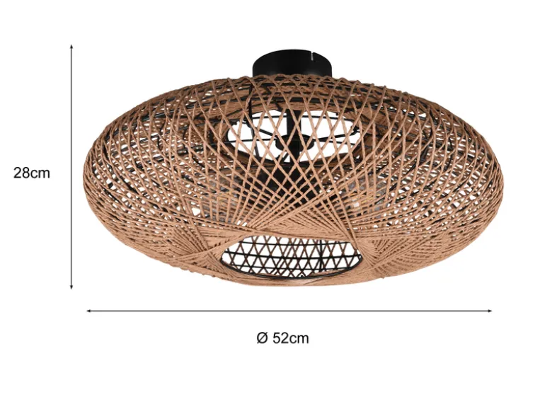 Große Deckenleuchte HEDDA Korbgeflecht aus Sisal, Ø 52cm