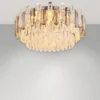 Große Deckenleuchte ORGINA mit Acryl Kristallen und Rauchglas Stäben, Ø 55cm