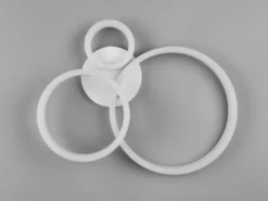 Große Deckenleuchte SCOPE mit drei LED Ringen in Weiß, Breite 51cm