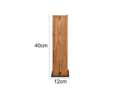 Große dimmbare LED Tischleuchte mit Naturholz, Höhe 40cm