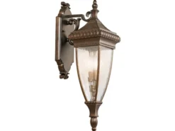 Große historische Außenwand Laterne VENETIAN RAIN, Bronze Höhe 64cm